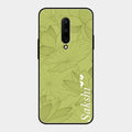 Customized luxury Mint Green leaves Glass Case Cover For Oneplus 7 Pro