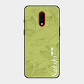 Customized luxury Mint Green leaves Glass Case Cover For Oneplus 7