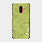 Customized luxury Mint Green leaves Glass Case Cover For Oneplus 7
