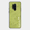 Customized luxury Mint Green leaves Glass Case Cover For Oneplus 8 Pro