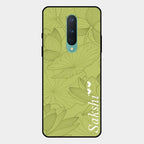 Customized luxury Mint Green leaves Glass Case Cover For Oneplus 8