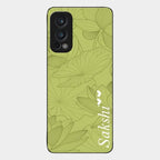 Customized luxury Mint Green leaves Glass Case Cover For Oneplus Nord 2 5G
