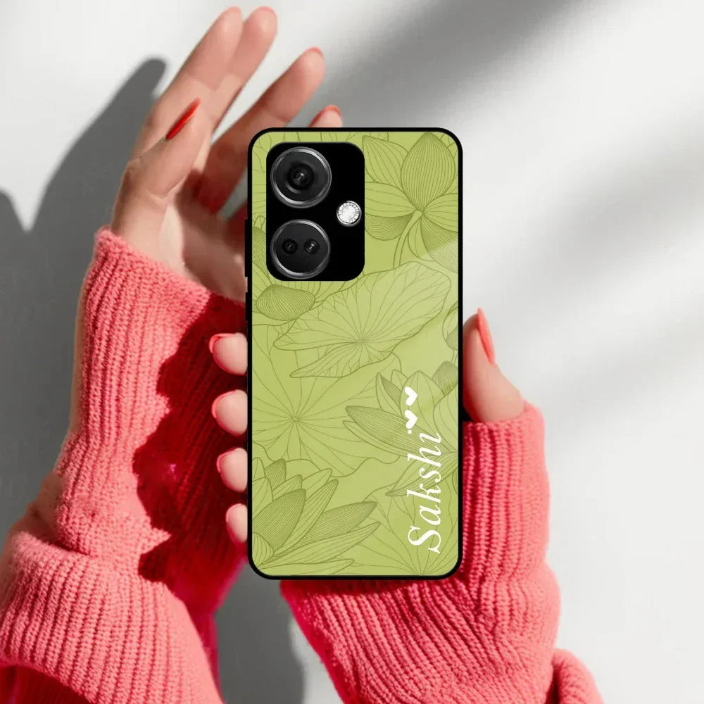 Customized luxury Mint Green leaves Glass Case Cover For Oneplus - ShopOnCliQ