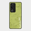 Customized luxury Mint Green leaves Glass Case Cover For Oppo A3 Pro 5G