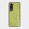 Customized luxury Mint Green leaves Glass Case Cover For Oppo A5 5G
