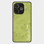 Customized luxury Mint Green leaves Glass Case Cover For Oppo A5 Pro 5G