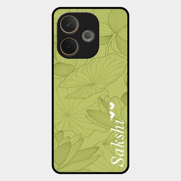 Customized luxury Mint Green leaves Glass Case Cover For Oppo A5 Pro 5G