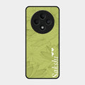 Customized luxury Mint Green leaves Glass Case Cover For Oppo F27 5G