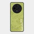 Customized luxury Mint Green leaves Glass Case Cover For Oppo F27 Pro Plus 5G