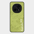Customized luxury Mint Green leaves Glass Case Cover For Oppo F29 Pro 5G