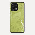 Customized luxury Mint Green leaves Glass Case Cover For Oppo F31 5G