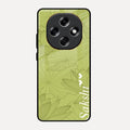 Customized luxury Mint Green leaves Glass Case Cover For Oppo F31 Pro 5G