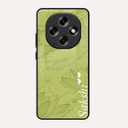 Customized luxury Mint Green leaves Glass Case Cover For Oppo F31 Pro 5G