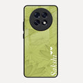 Customized luxury Mint Green leaves Glass Case Cover For Oppo F31 Pro Plus 5G