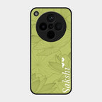 Customized luxury Mint Green leaves Glass Case Cover For Oppo Find X8 5G