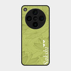 Customized luxury Mint Green leaves Glass Case Cover For Oppo Find X8 Pro 5G