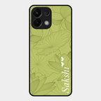 Customized luxury Mint Green leaves Glass Case Cover For Oppo K13 5G