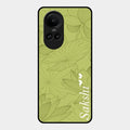 Customized luxury Mint Green leaves Glass Case Cover For Oppo Reno 10 Pro 5G