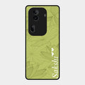 Customized luxury Mint Green leaves Glass Case Cover For Oppo Reno 11 Pro 5G