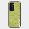 Customized luxury Mint Green leaves Glass Case Cover For Oppo Reno 12 5G