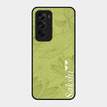 Customized luxury Mint Green leaves Glass Case Cover For Oppo Reno 12 Pro 5G