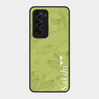 Customized luxury Mint Green leaves Glass Case Cover For Oppo Reno 12 Pro 5G