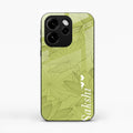 Customized luxury Mint Green leaves Glass Case Cover For Oppo Reno 15C 5G