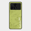 Customized luxury Mint Green leaves Glass Case Cover For Poco X6 Pro 5G