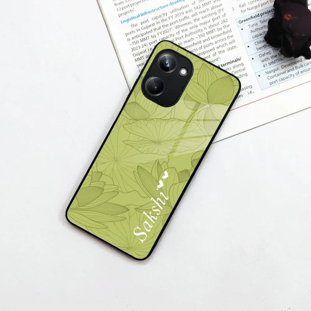 Customized luxury Mint Green leaves Glass Case Cover For Realme/Narzo - ShopOnCliQ