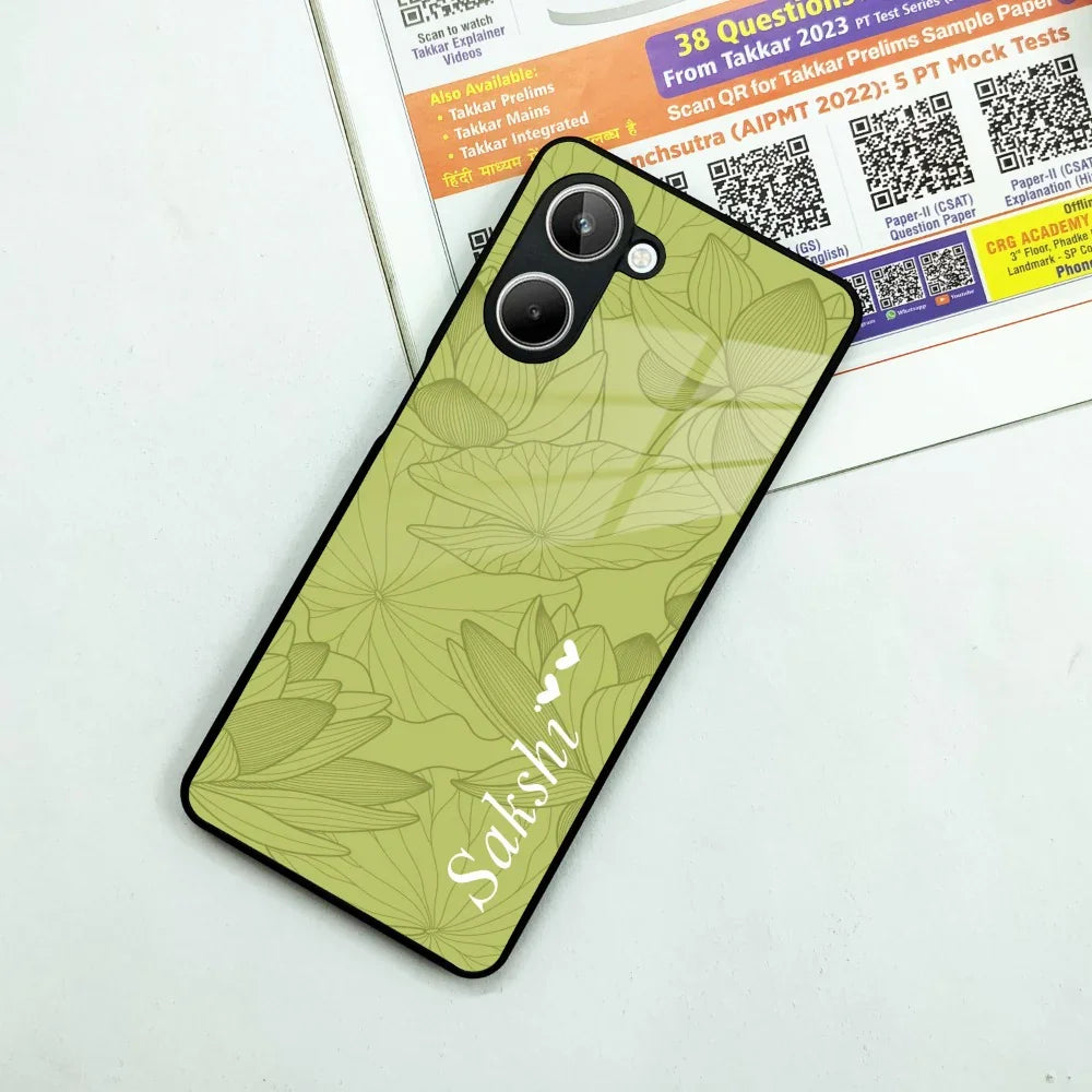Customized luxury Mint Green leaves Glass Case Cover For Realme/Narzo - ShopOnCliQ