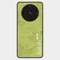 Customized luxury Mint Green leaves Glass Case Cover For Realme 11 Pro Plus 5G