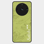 Customized luxury Mint Green leaves Glass Case Cover For Realme 11 Pro Plus 5G