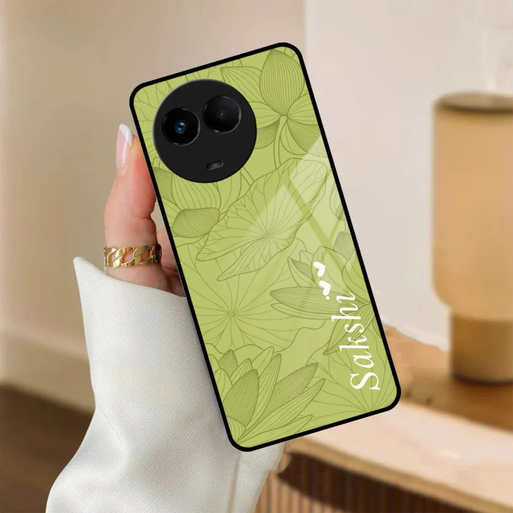 Customized luxury Mint Green leaves Glass Case Cover For Realme/Narzo - ShopOnCliQ