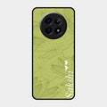 Customized luxury Mint Green leaves Glass Case Cover For Realme 12 5G