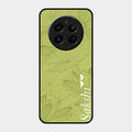 Customized luxury Mint Green leaves Glass Case Cover For Realme 12 Plus 5G