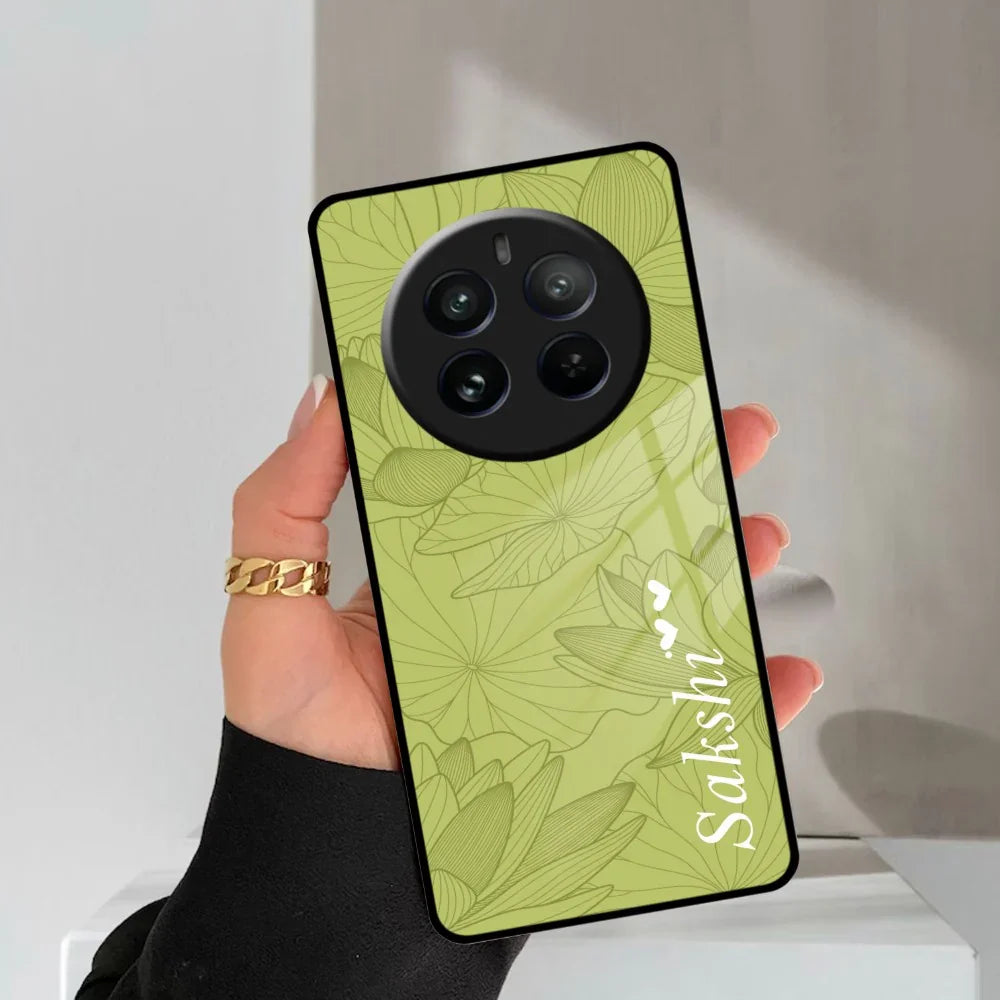 Customized luxury Mint Green leaves Glass Case Cover For Realme/Narzo - ShopOnCliQ