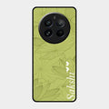 Customized luxury Mint Green leaves Glass Case Cover For Realme 12 Pro 5G