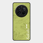 Customized luxury Mint Green leaves Glass Case Cover For Realme 12 Pro Plus 5G
