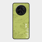 Customized luxury Mint Green leaves Glass Case Cover For Realme 12X 5G