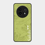 Customized luxury Mint Green leaves Glass Case Cover For Realme 13 Plus 5G
