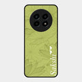 Customized luxury Mint Green leaves Glass Case Cover For Realme 13 Pro 5G