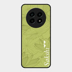 Customized luxury Mint Green leaves Glass Case Cover For Realme 13 Pro Plus 5G