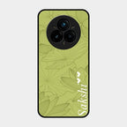 Customized luxury Mint Green leaves Glass Case Cover For Realme 14 Pro 5G