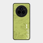 Customized luxury Mint Green leaves Glass Case Cover For Realme 14 Pro Plus 5G