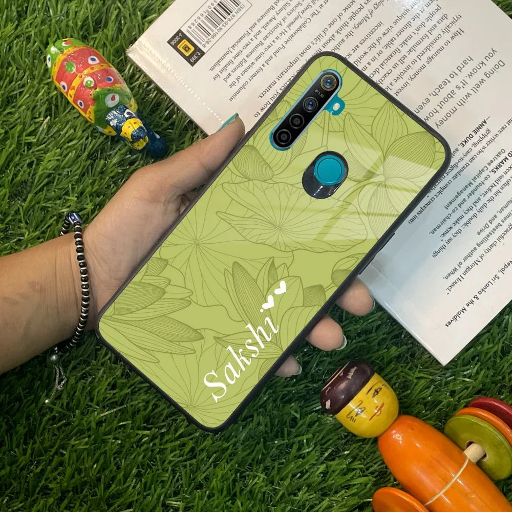 Customized luxury Mint Green leaves Glass Case Cover For Realme/Narzo - ShopOnCliQ