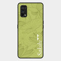 Customized luxury Mint Green leaves Glass Case Cover For Realme 7 Pro