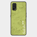 Customized luxury Mint Green leaves Glass Case Cover For Realme 7 Pro