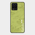 Customized luxury Mint Green leaves Glass Case Cover For Realme 8 Pro
