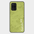 Customized luxury Mint Green leaves Glass Case Cover For Realme 9 5G