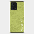 Customized luxury Mint Green leaves Glass Case Cover For Realme 9 Pro 5G